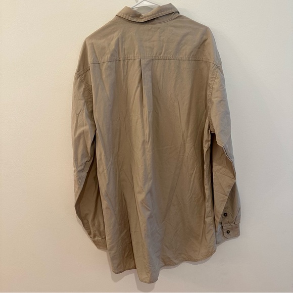 Carhartt Work Shirt Mens 2XL Tall Tan Brown Khaki Button Up Original Fit - Picture 3 of 6